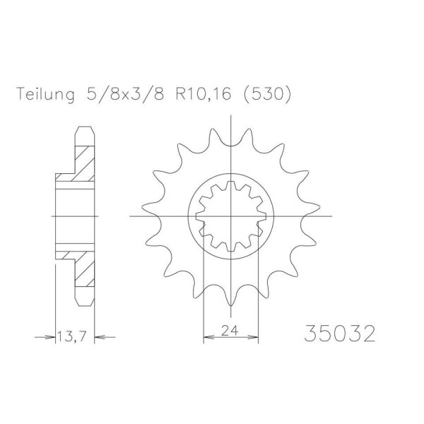 ESJOT Chain pinion, 17 teeth