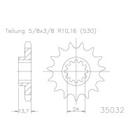 ESJOT Chain pinion, 17 teeth