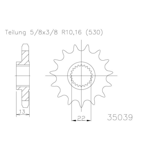 ESJOT Chain pinion, 15 teeth