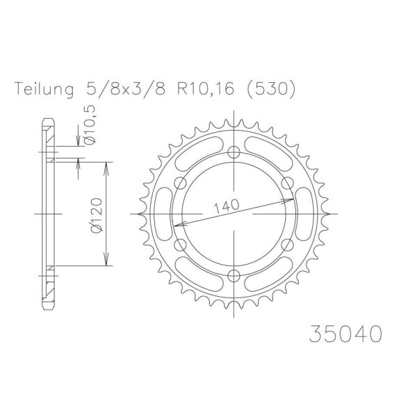 ESJOT Kettenrad, 38 Zähne