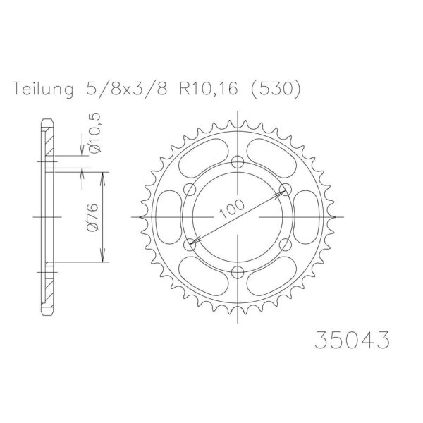 ESJOT Chain wheel, 43 teeth