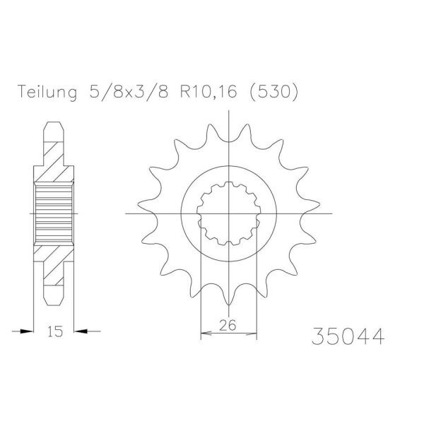 ESJOT Chain pinion, 16 teeth