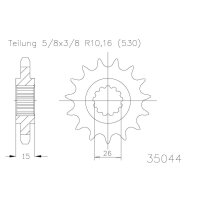 ESJOT Chain pinion, 16 teeth