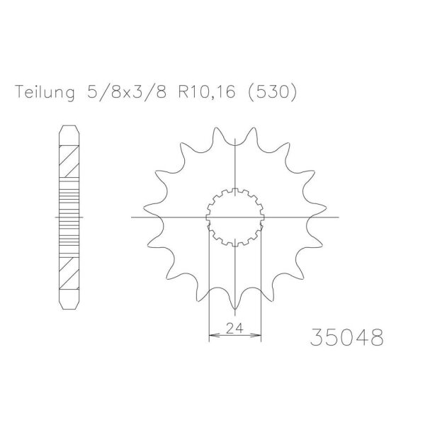 ESJOT Chain pinion, 18 teeth