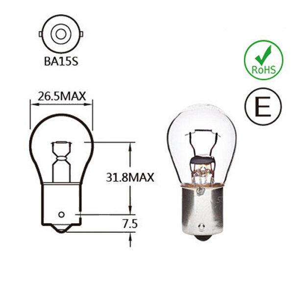 Kugellampe | 12V 21W Ba15s Pin 180°