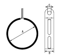 Auspuffhalteband A Ø 120mm | Edelstahl mit Gummi