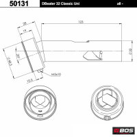 BOS Universal db-eater Ø 32mm, Passt auf Akrapovic