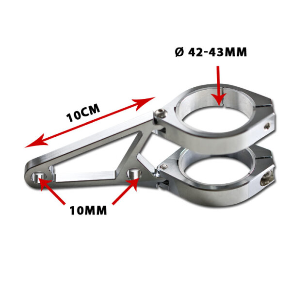 Lampenhalter-Set | CNC Alu-chrom Ø 42-43 mm