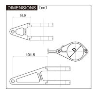 CNC-Lampenhalter-Set | schwarz kurz 35 mm