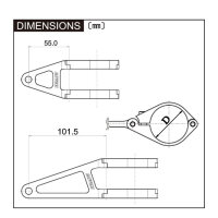 CNC-Lampenhalter-Set | lang schwarz 35 mm