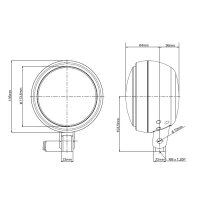 LED-Scheinwerfer "Capsule 120" | schwarz Alu