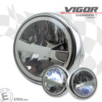 LED-Scheinwerfer "Vigor" 7" | klar chrom