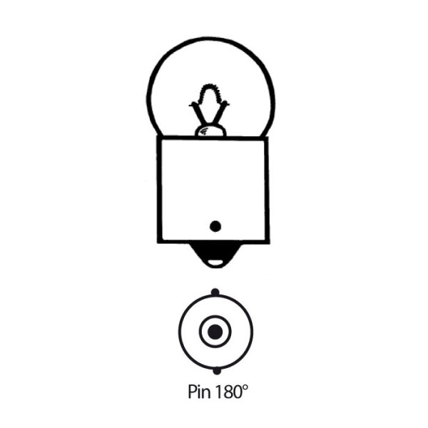 Kugellampe | 12V 10W Ba15s Pin 180°