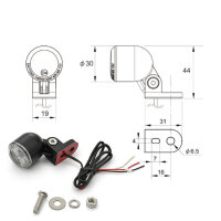 LED-Rücklicht "D-Tail" | Alu schwarz Ø=30 mm