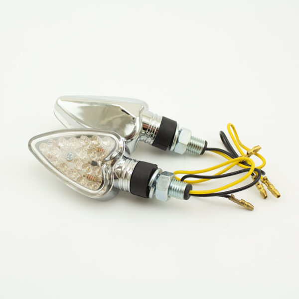 LED-Blinker "Hearth" | chrom kurz M10