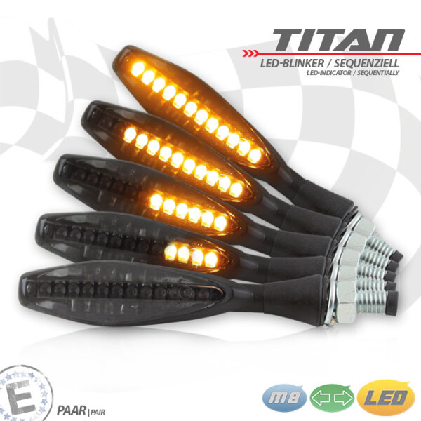 LED-Blinker "TITAN" | SEQ Alu schwarz