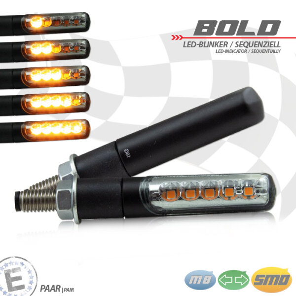 LED-Blinker "BOLD" | SEQ Alu schwarz