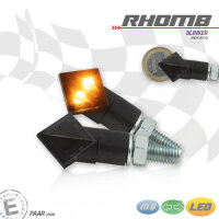 LED-Blinker "Rhomb" | Alu schwarz