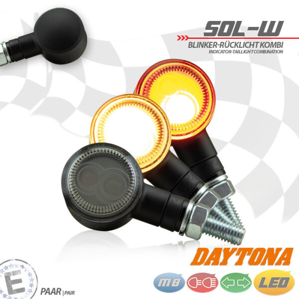 LED-Blinker-RL Kombi "SOL-W" | Alu schwarz