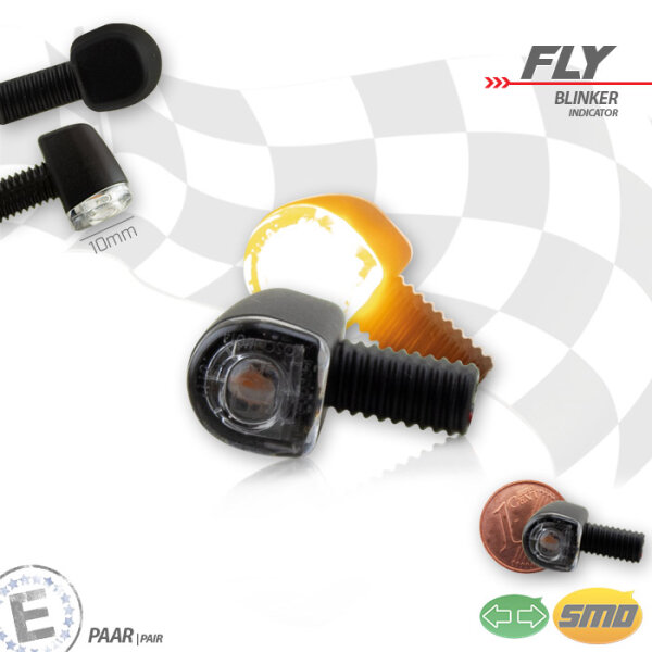 SMD-Blinker "Fly" | Alu schwarz