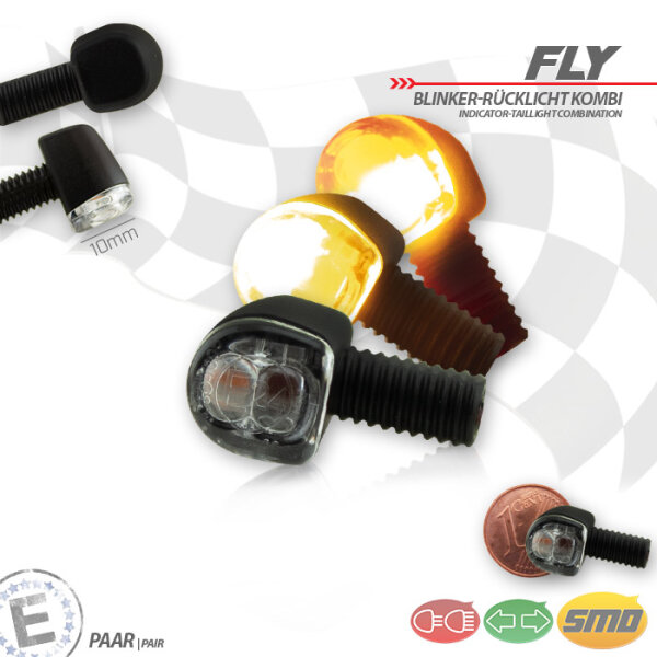 SMD-Blinker-RL Kombi "Fly" | Alu schwarz