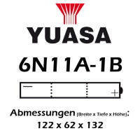 Batterie | YUASA 6N11A-1B 11 AH