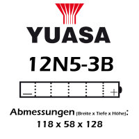 Batterie | YUASA 12N5-3B 5 AH