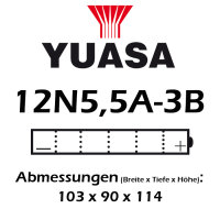 Batterie | YUASA 12N5,5A-3B 5,5 AH