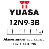 Batterie | YUASA 12N9-3B 9 AH