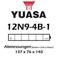 Batterie | YUASA 12N9-4B-1 9 AH