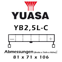 Batterie | YUASA YB2,5L-C 2,5 AH