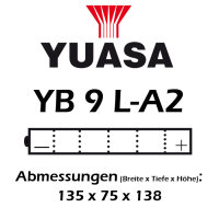 Batterie | YUASA YB9L-A2 9 AH