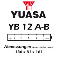 Batterie | YUASA YB12A-B 12 AH