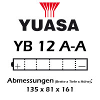 Batterie | YUASA YB12A-A 12 AH