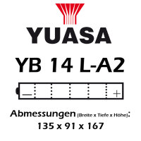 Batterie | YUASA YB14L-A2 14 AH