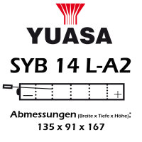 Batterie | YUASA SYB14L-A2 14 AH