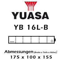 Batterie | YUASA YB16L-B 19 AH