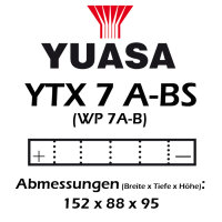 Batterie | YUASA YTX7A-BS 6 AH MF