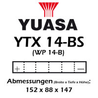 Batterie | YUASA YTX14-BS 12 AH MF