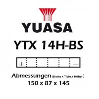 Batterie | YUASA YTX14H-BS 12 AH MF