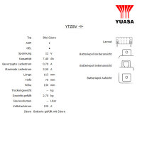 Batterie | YUASA YTZ8V 7 AH geschlossen