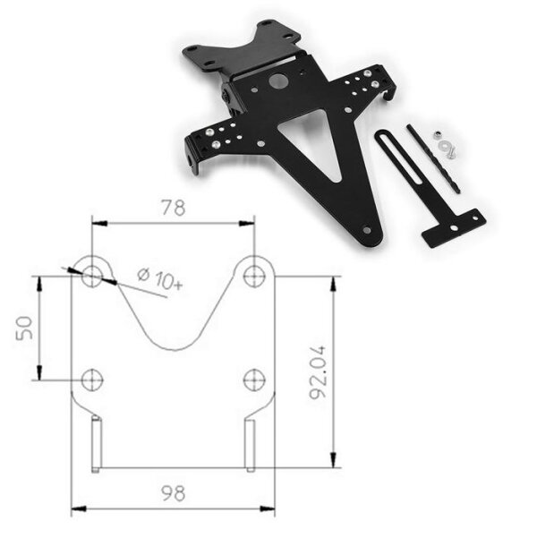 Kennzeichenhalter | UNIVERSAL Typ 1 schwarz