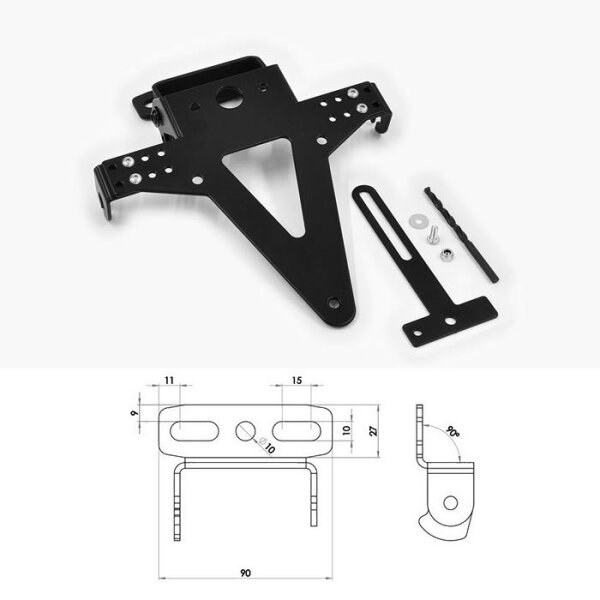 Kennzeichenhalter | UNIVERSAL Typ 7 schwarz