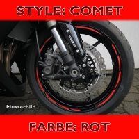 Felgenrandaufkleber "Comet" | rot 7mm