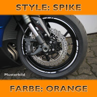 Felgenrandaufkleber "Spike", orange, 7 mm breit