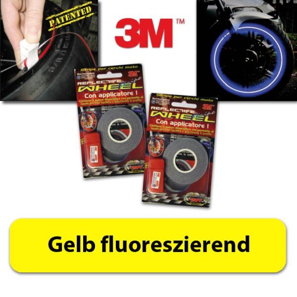 Felgenrandaufkleber gelb fluoreszierend | 5mm 6m