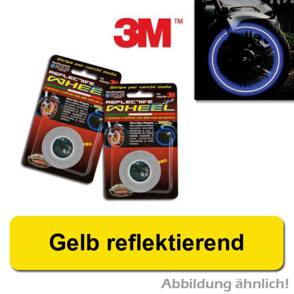 Felgenrandaufkleber gelb reflektierend, 5 mm, 6 m