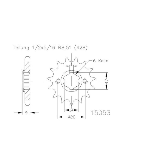 Ritzel 50-15053-13 | 37200-13 13Z - 428