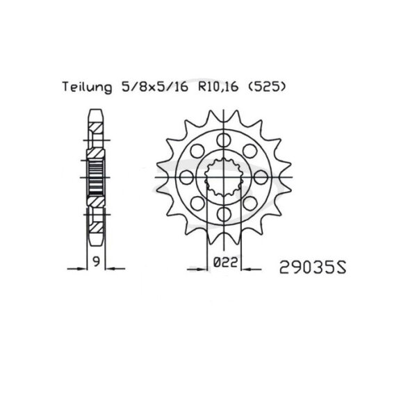 Ritzel 50-29035-16S | 94900-16 16Z - 525