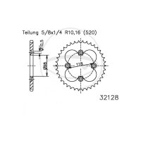 Kettenrad 50-32128-42, 42Z - 520 SW